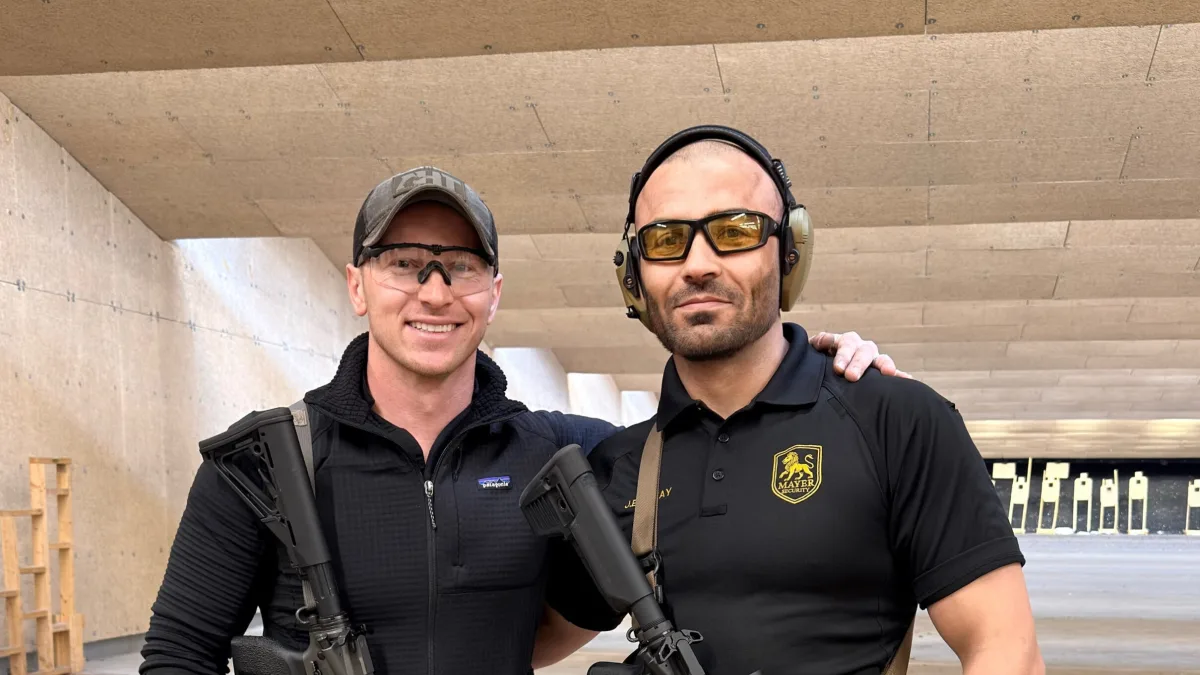 Mayer Security leadership during tactical firearms training in Texas