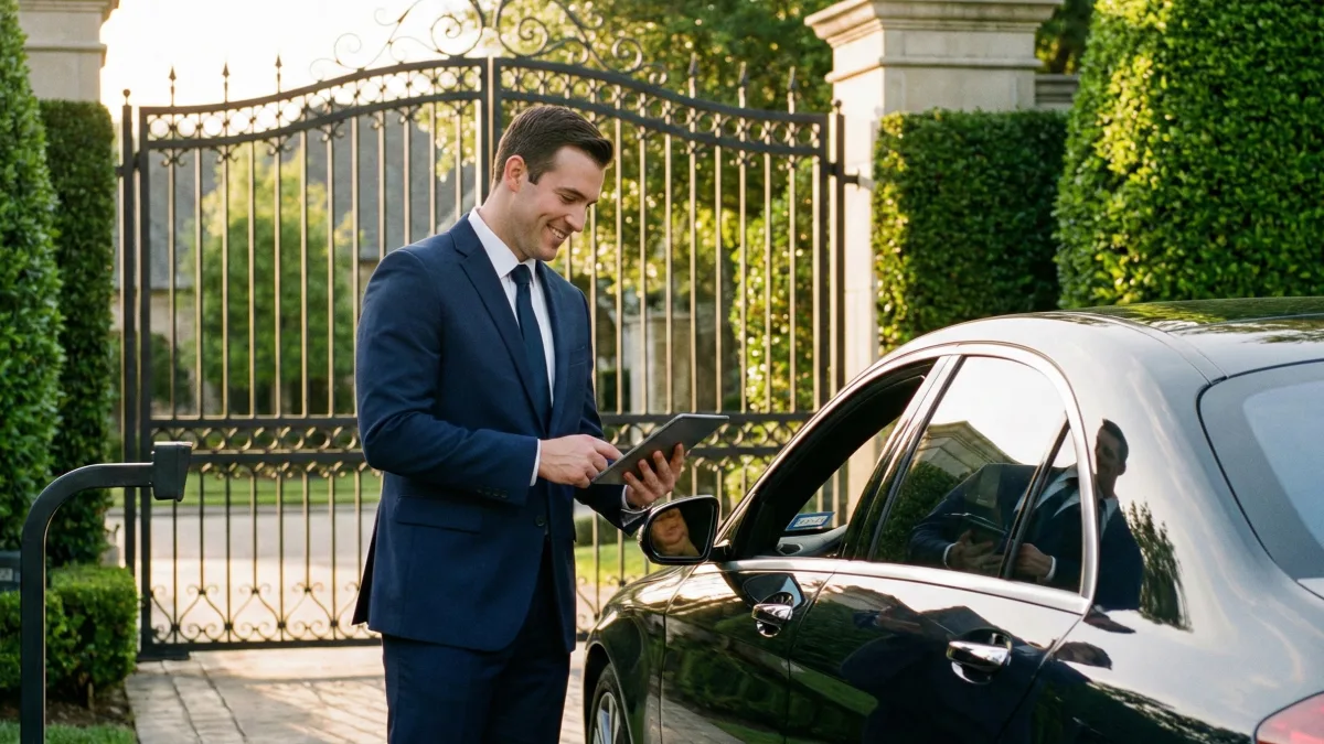 Mayer Security officer on an estate protection detail in Texas